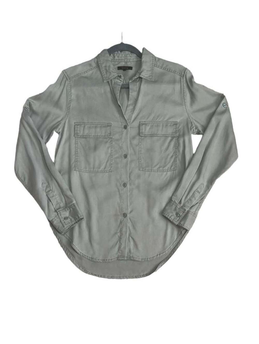Quince Women's Olive Green Utility Button-Down Long Sleeve Shirt Size S